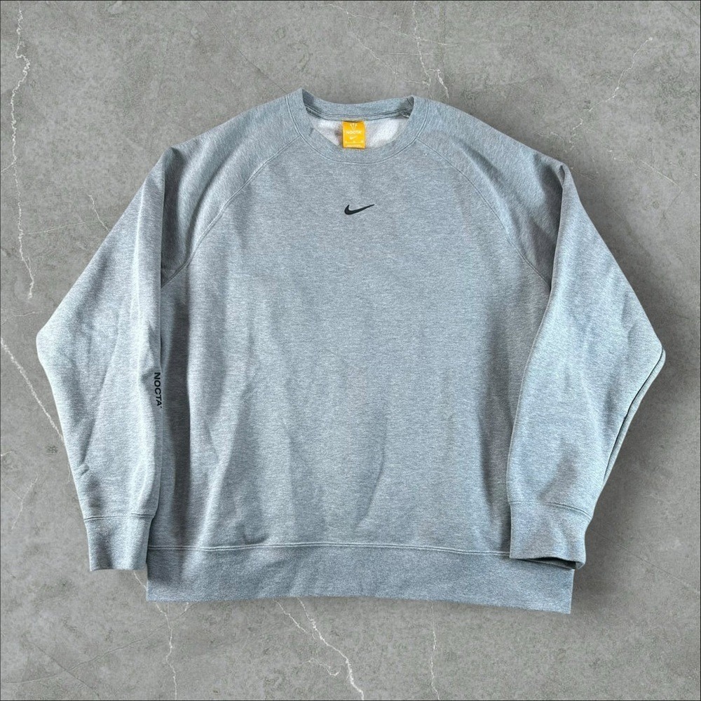 Nike x Nocta Sweatshirt Men XL Grey Center Swoosh Travis Scott FN8160-063 Fleece